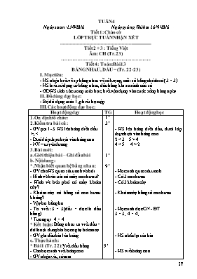 Giáo án tuần 4 lớp 1 - Năm học 2016-2017